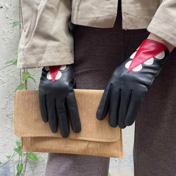 La Garçonne Accessoires Handschuhe>Kenza Handschuhe Black Red