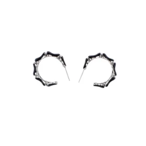 La Garçonne Bijoux Schmuck>Kreolen Black Edelstahl Silber