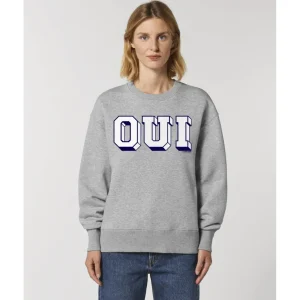 La Garçonne Vetements Pullover & Cardigan>Oui Sweater Craquelé Druck Grey