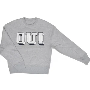 La Garçonne Vetements Pullover & Cardigan>Oui Sweater Craquelé Druck Grey