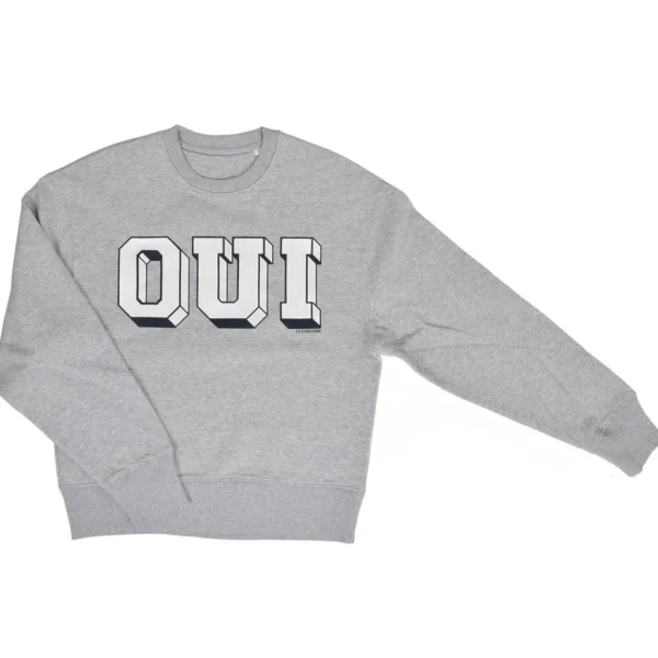 La Garçonne Vetements Pullover & Cardigan>Oui Sweater Craquelé Druck Grey